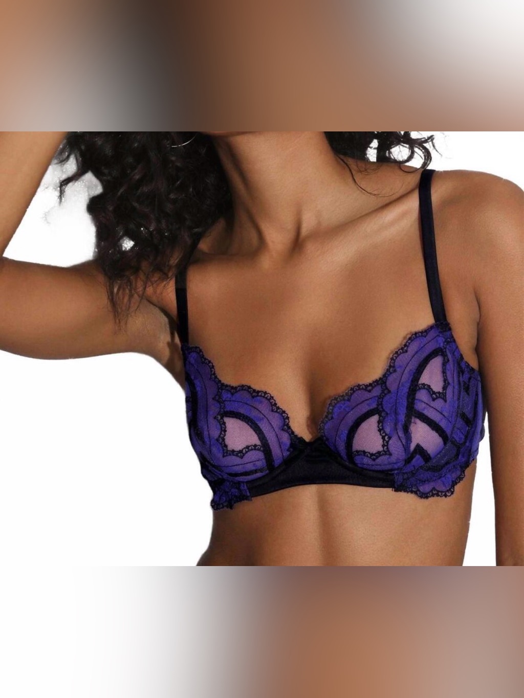 Fleur Du Mal Purple Lace Underwire Bra 32b Nwt